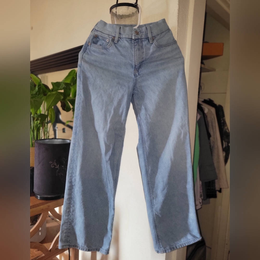 American Eagle Curvy Super High Rise Baggy Straight Jeans 0